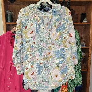 Source Unknown Multicolor Floral Blouse